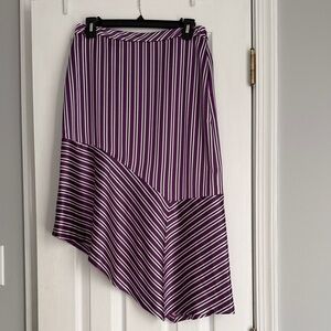 Banana Republic Asymmetrical Purple & White Striped Skirt Women’s Size 2